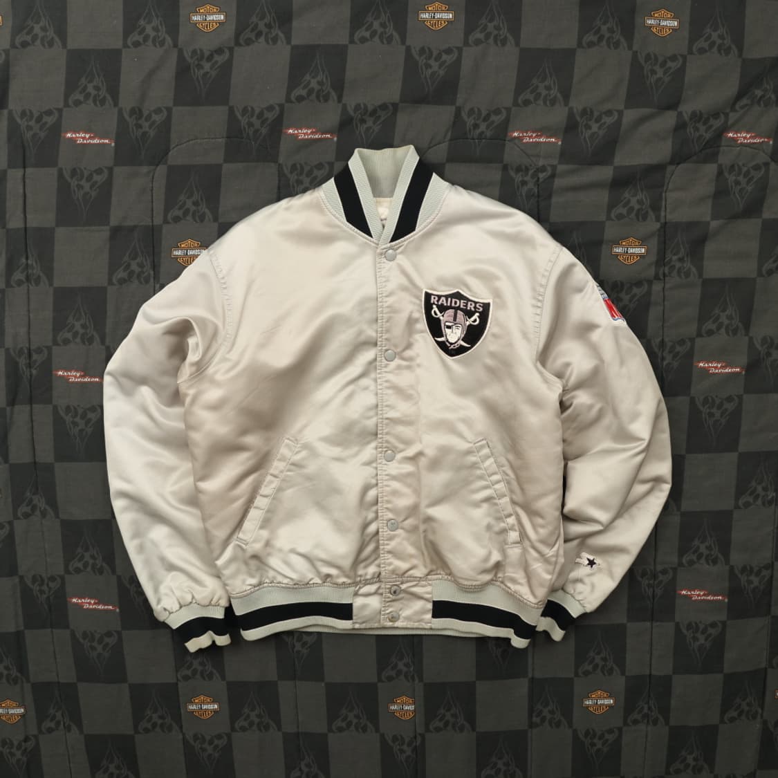 90S 스타터 오클랜드 레이더스 스타디움 자켓 L B18 상품이미지1