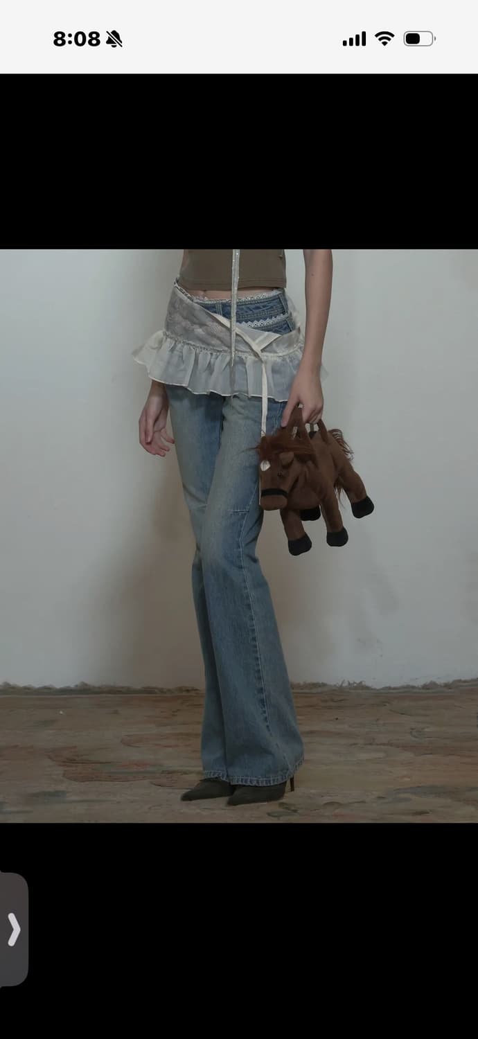 스컬프터 피카부 마이크로 쉬어 스커트 아이보리 상품이미지1