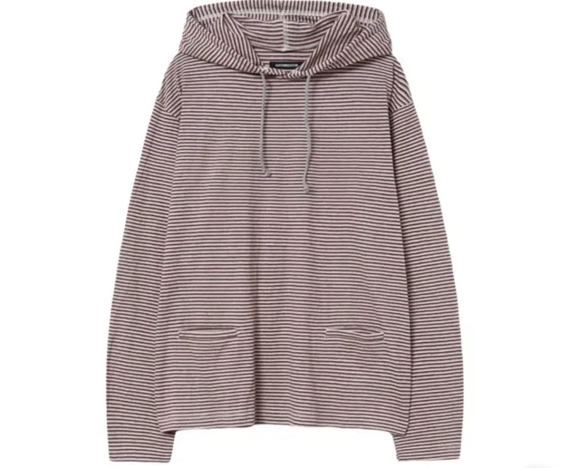 해칭룸 스트라이프 후디 레드 상품이미지1