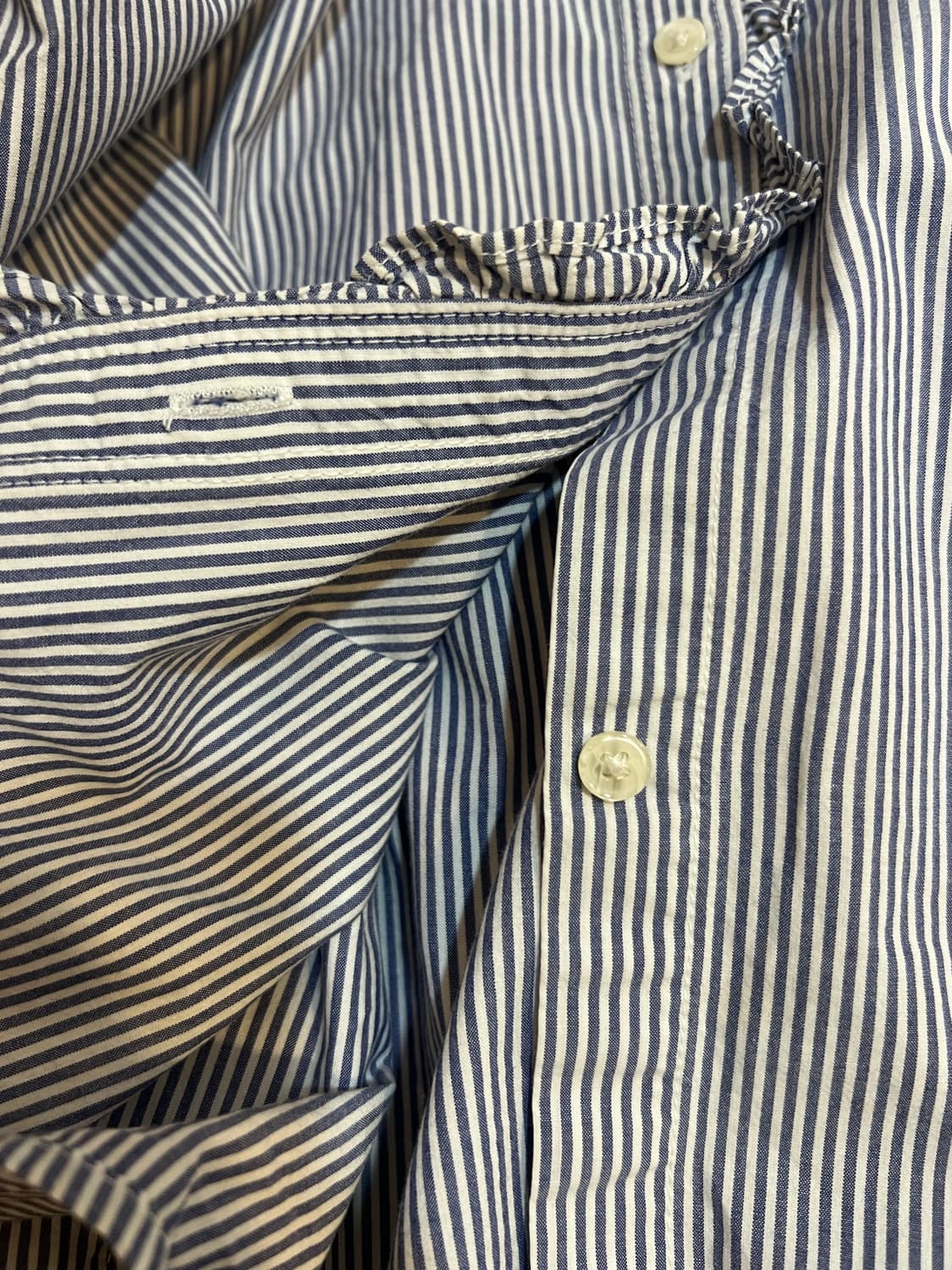 바나나리퍼블릭 여성 네이비 스트라이프 프릴배색블라우스 셔츠블라우스 상품이미지6