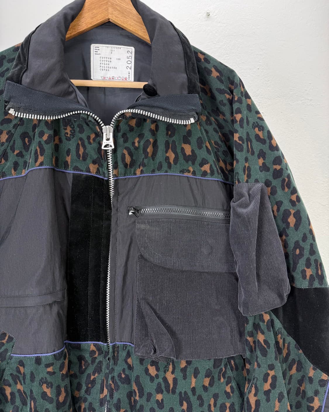 사카이 19aw 레오파드 도킹 블루종 자켓 상품이미지4