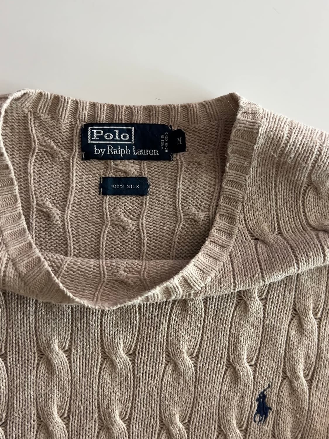 폴로 랄프로렌 베이지 실크 케이블 니트 M 상품이미지3