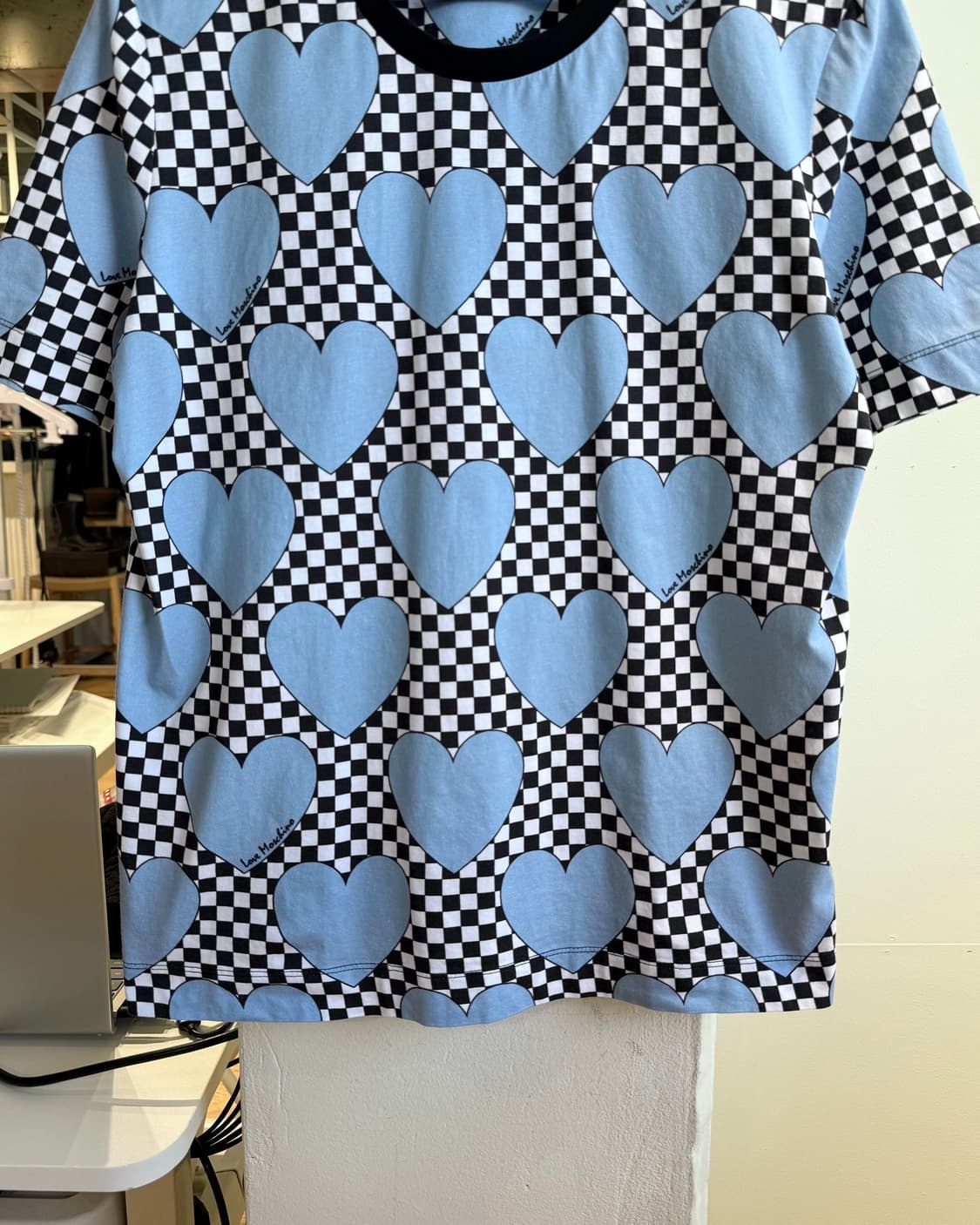 러브 모스키노 블루 하트 프린팅 하프티  상품이미지5