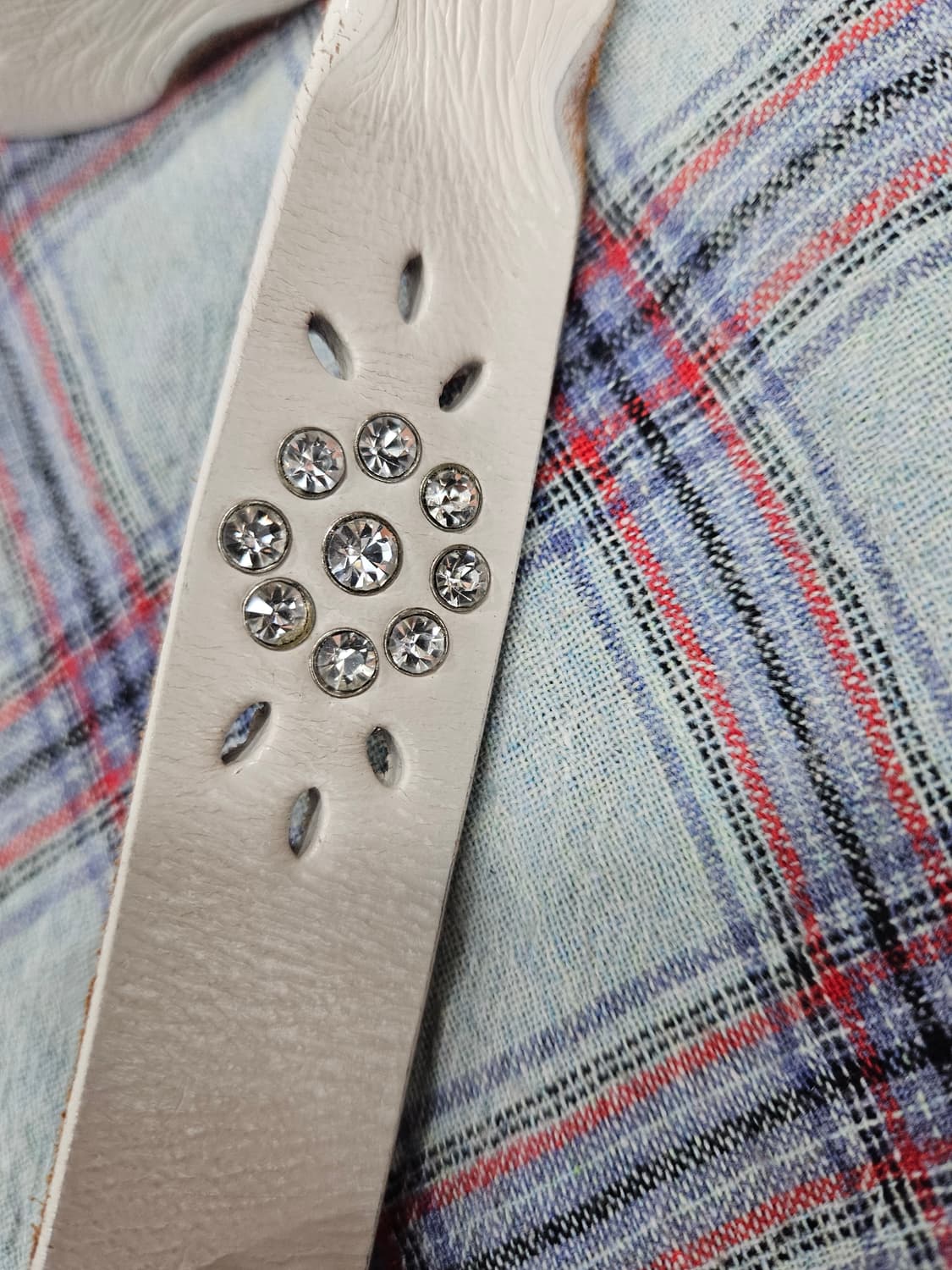 빈티지 웨스턴 스타일 큐빅 장식 가죽 벨트  상품이미지6