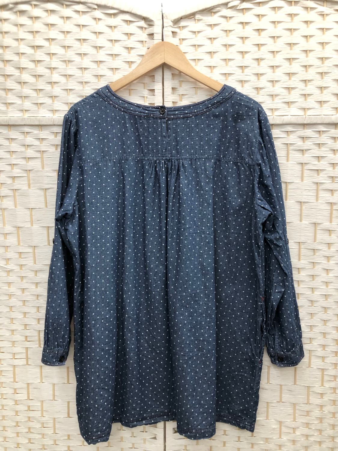 도트 블루 블라우스 상품이미지5