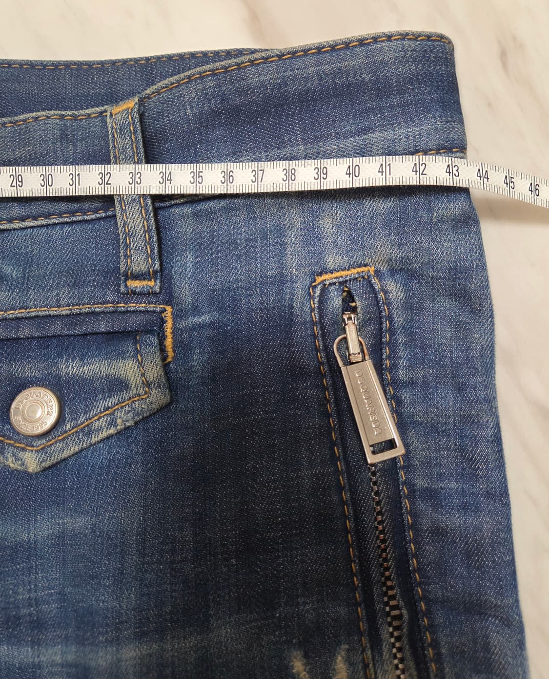 디스퀘어드 레더 바이크 데님팬츠 상품이미지7