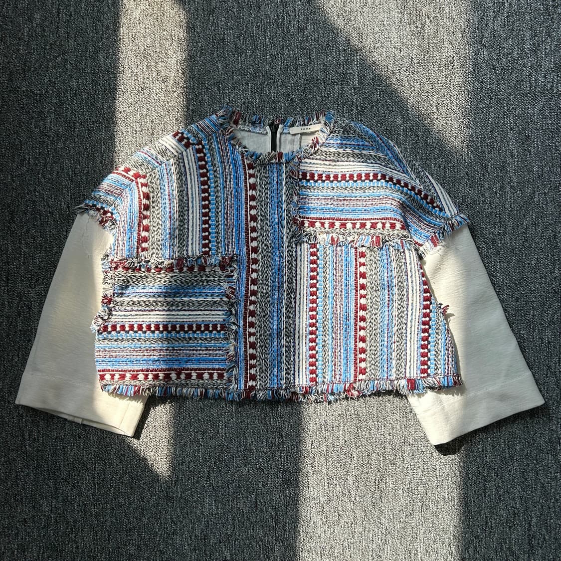 시스템 트위드 루즈핏 크롭티 상품이미지1