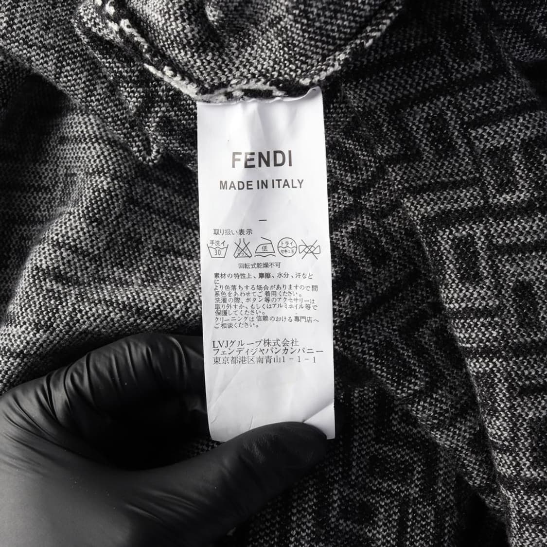 [L]펜디 블랙 화이트 로고 모크넥 긴팔 롱 니트원피스 상품이미지6