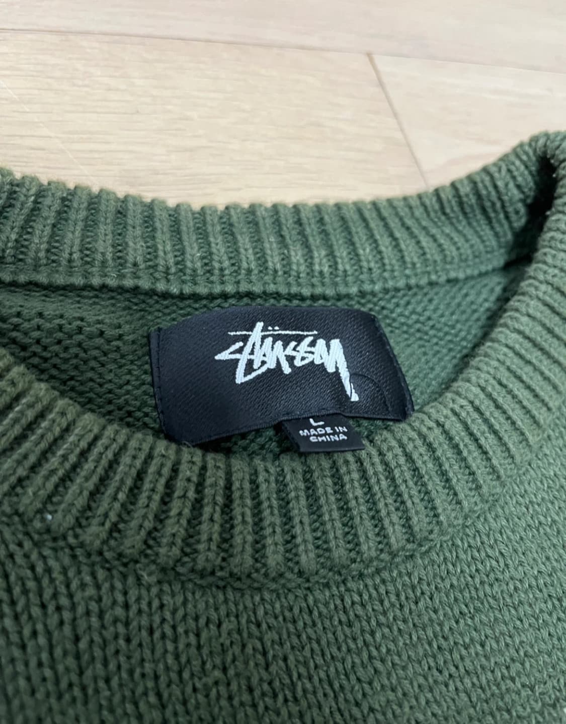 스투시 컬리니트 그린 L 상품이미지3