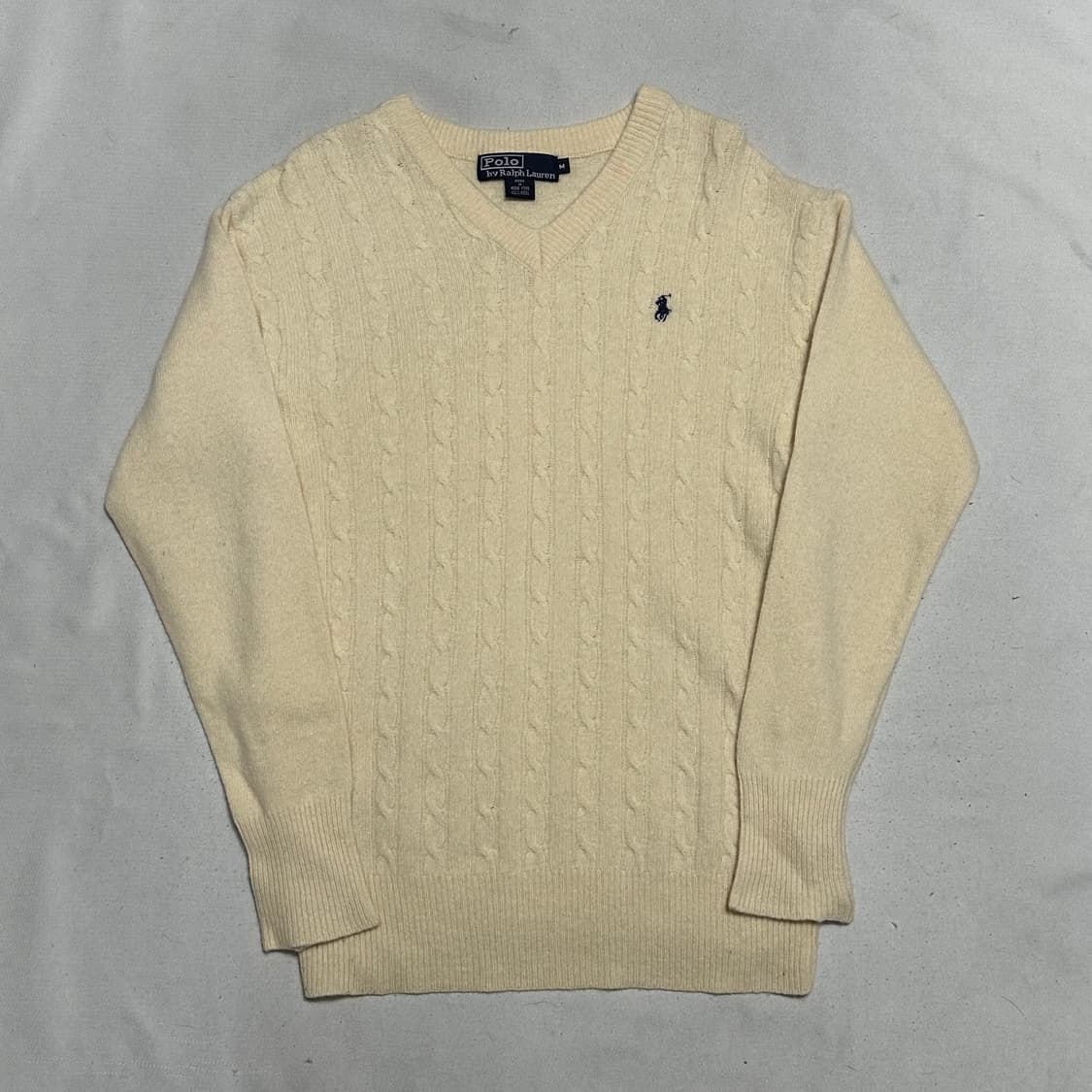 M 폴로랄프로렌 울 브이넥 케이블 니트 상품이미지2
