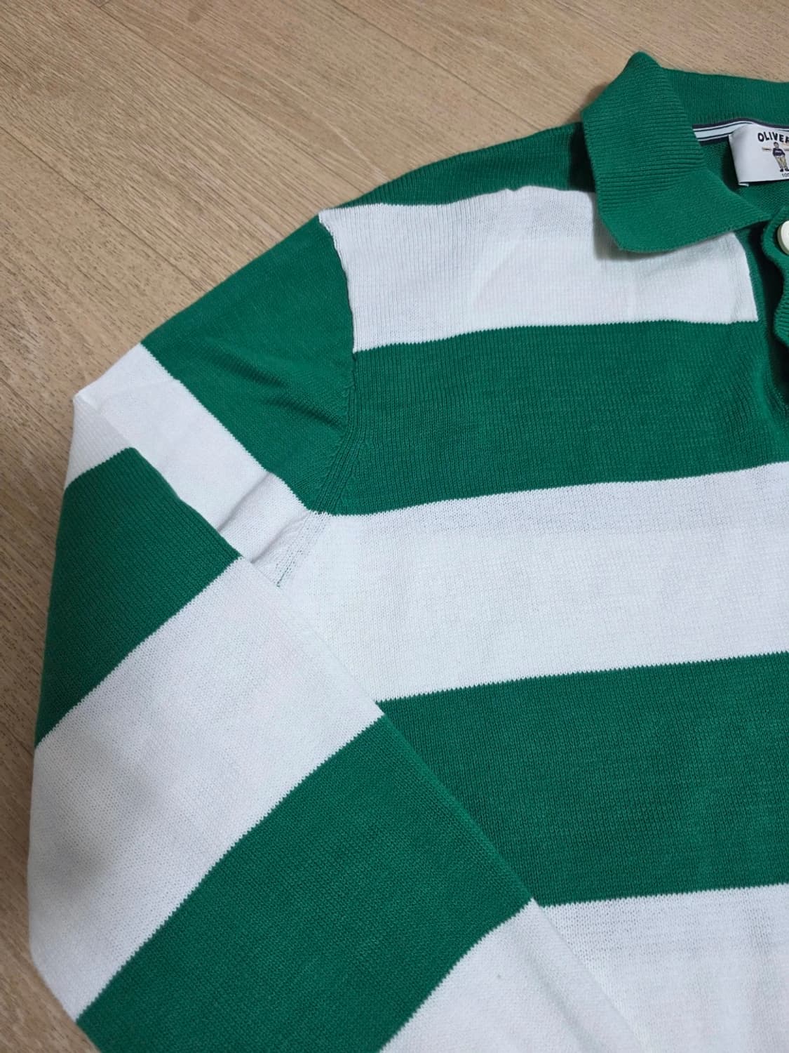 올젠 럭비 스트라이프 카라 니트 100 상품이미지5