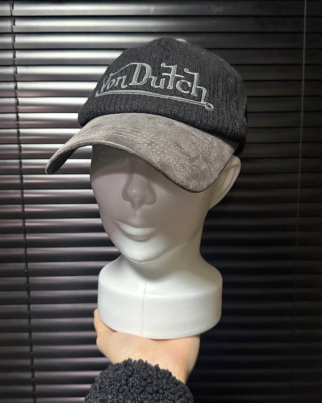 본더치 볼캡 골지 니트 레더 자수 블랙 그레이 갸루 고스 펑크 락 로리 상품이미지1