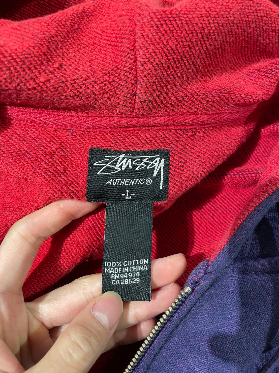 스투시 퍼플 어센틱 스펠 아웃 후디 집업 상품이미지7