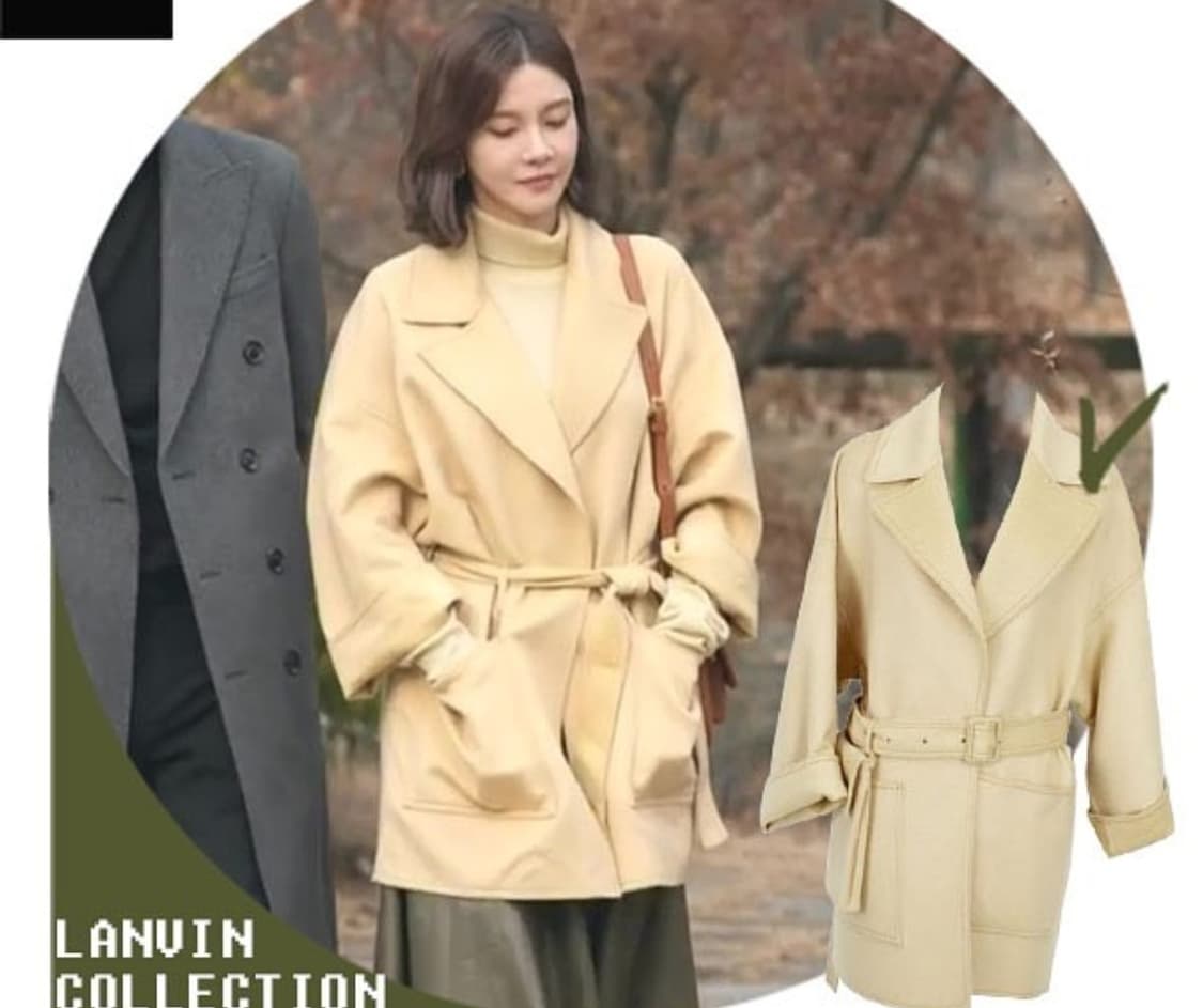 한섬 랑방 캐시미어 블렌드 벨티드 코트 82-94-160사이즈 상품이미지10