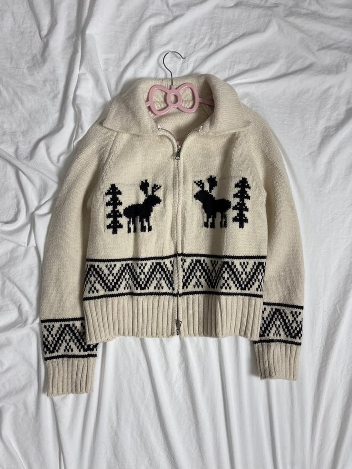 빈티지 노르딕 니트집업 상품이미지1