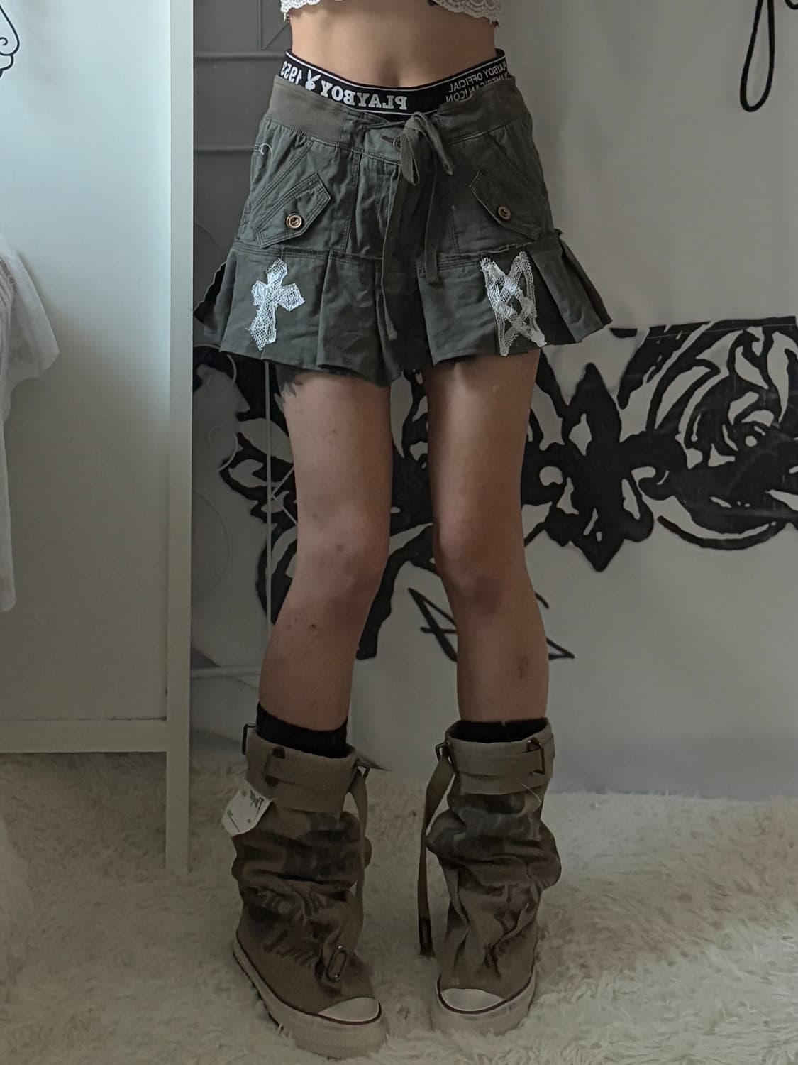 • hurtremake khaki lace cross patch plea 상품이미지5