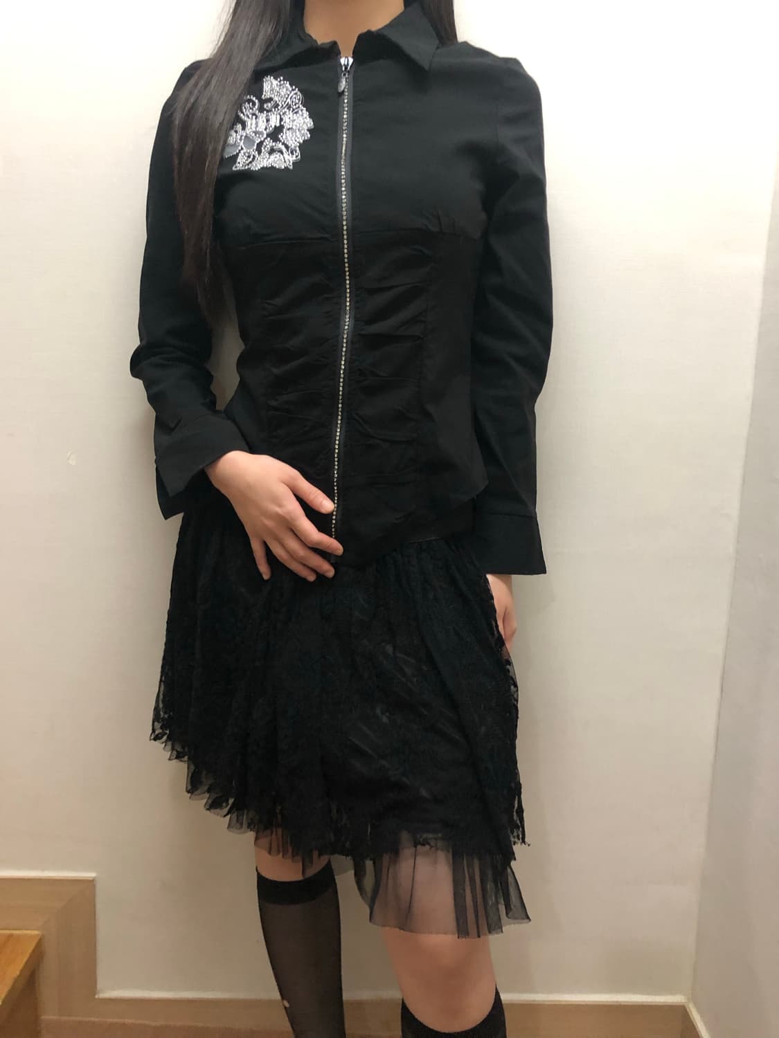 빈티지 블랙 오리엔탈 셔링 자켓 상품이미지7