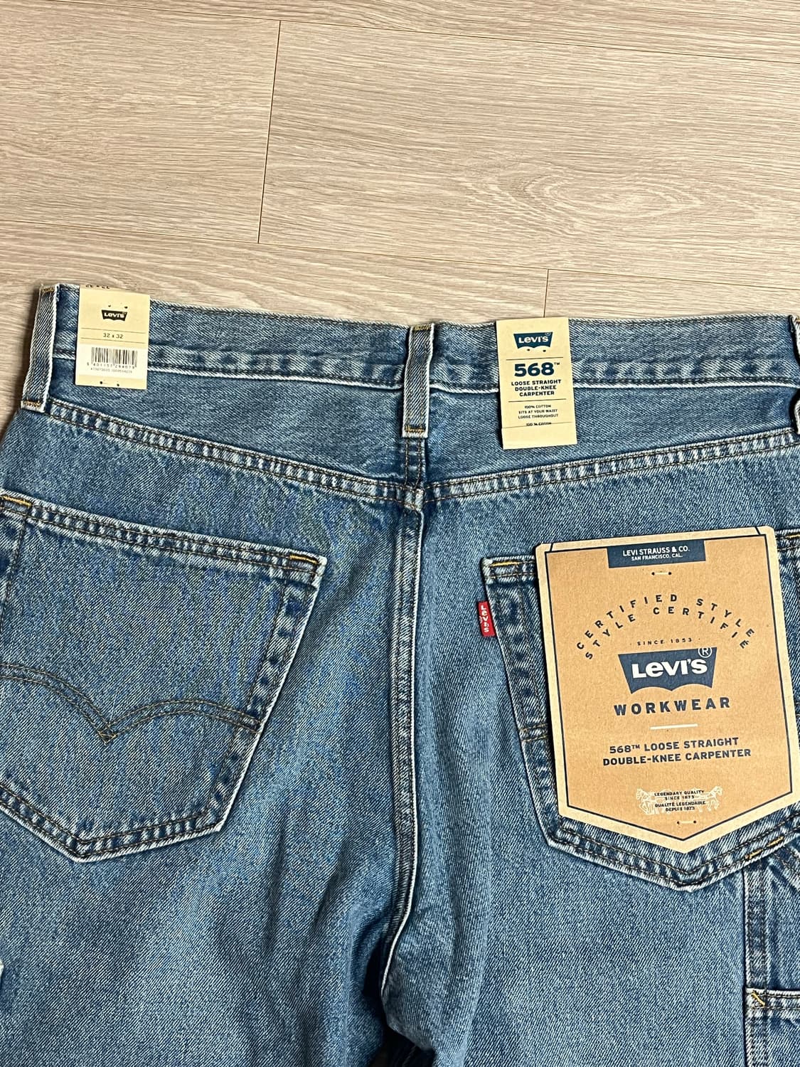 (새상품) 리바이스 568 더블니 카펜터 데님 청바지 상품이미지7