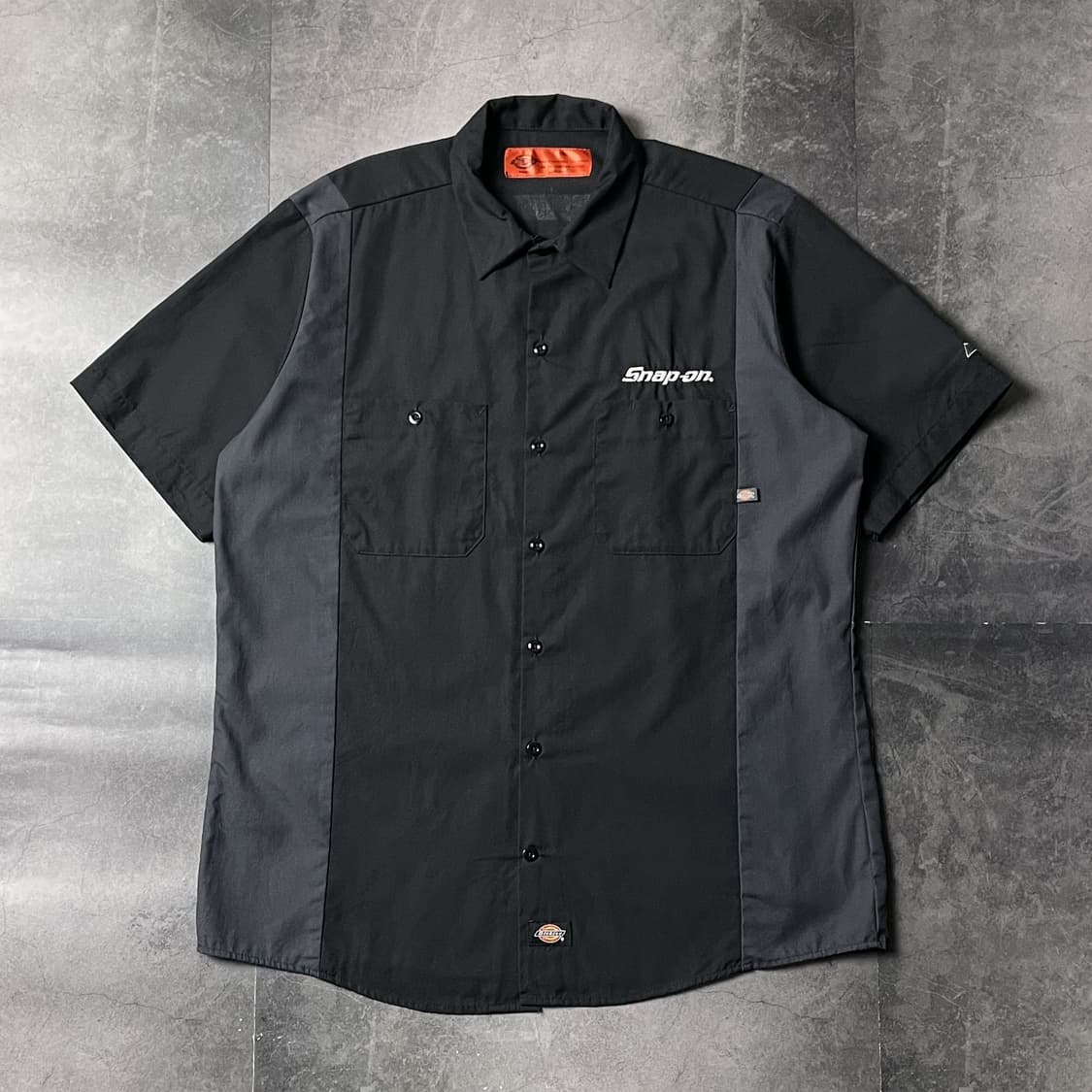 DICKIES 디키즈 빈티지 블랙  그레이패널 반팔 워크셔츠 A00977 상품이미지1