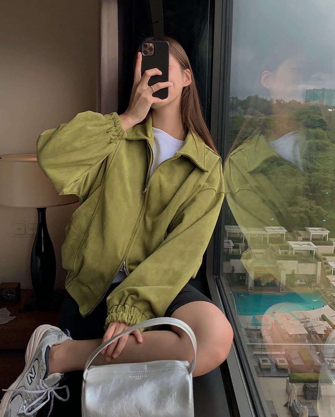 스웨이드 블루종 올리브 상품이미지1