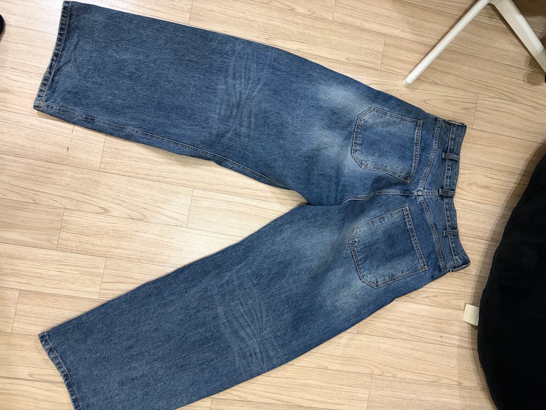 해칭룸 와이드 커브진 워시드 블루 상품이미지5