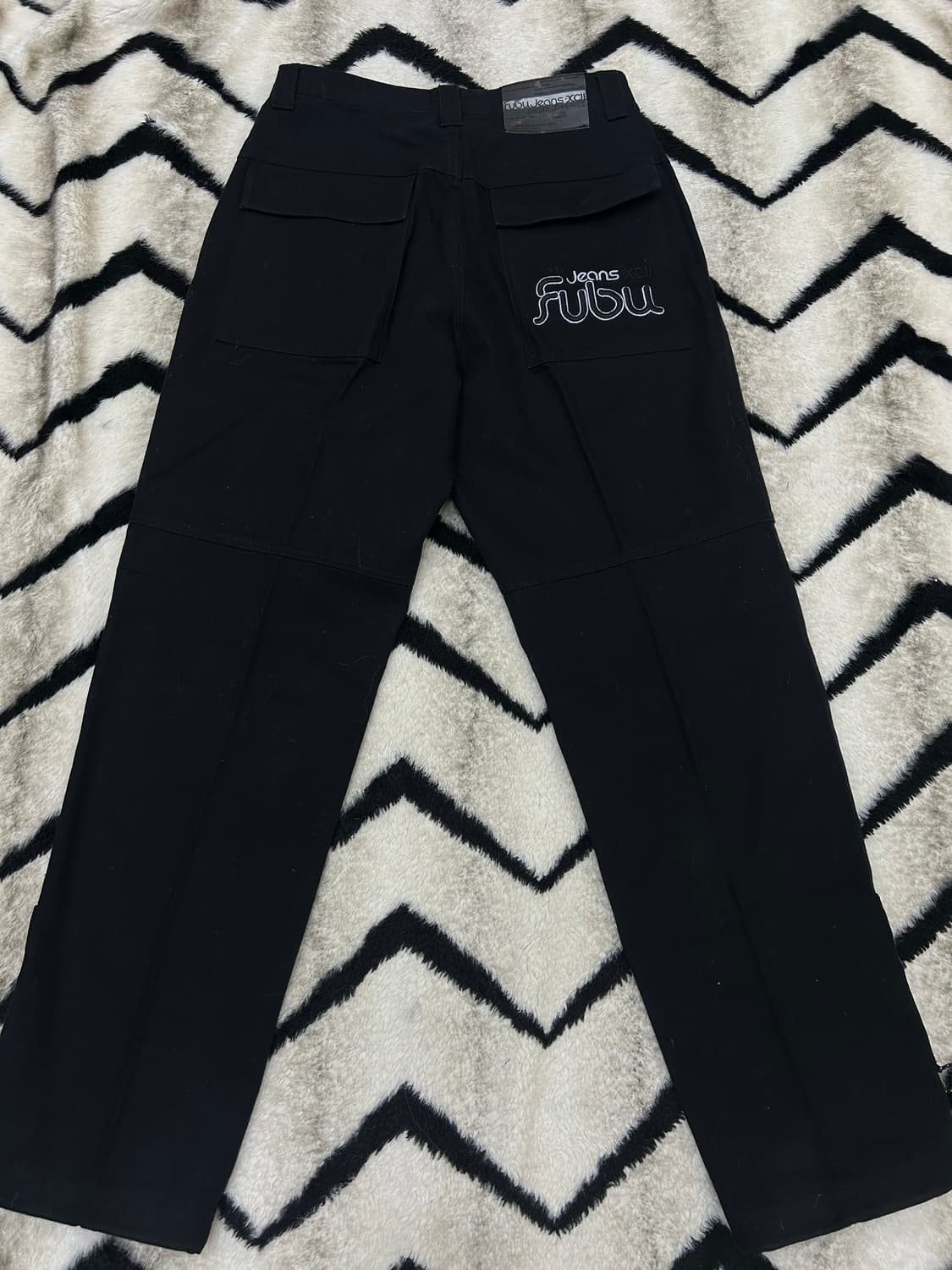 [30]FUBU 00s 더블니 데님팬츠/블랙 상품이미지2