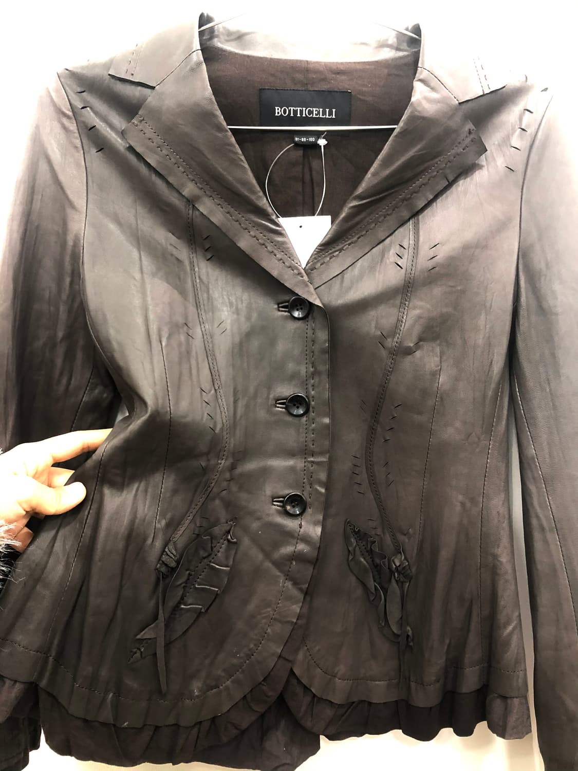 fairy brown sheep skin leather jacket 상품이미지4