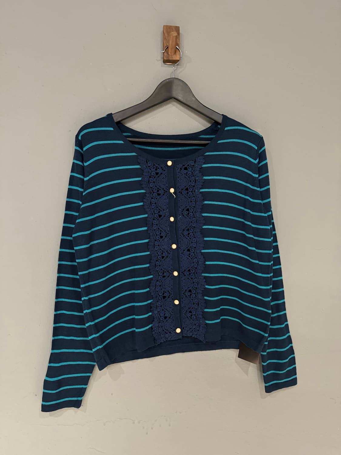 crochet layered stripe pattern cardigan 상품이미지5