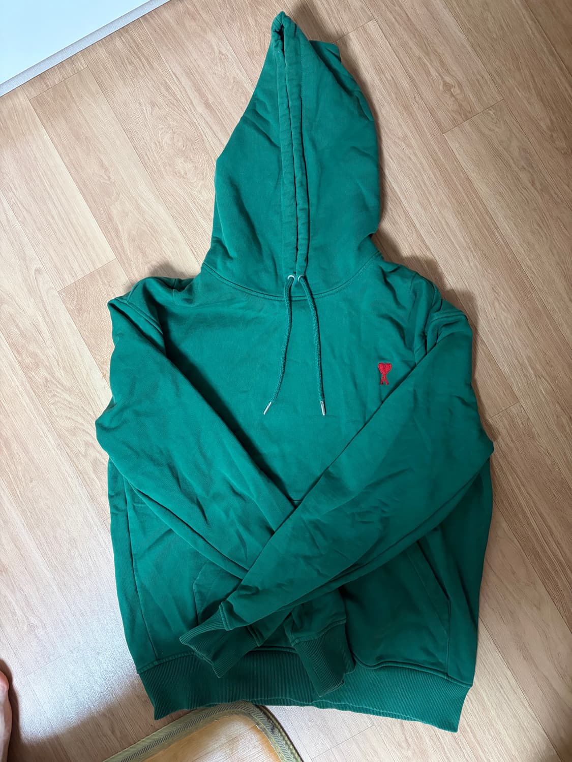 (L)아미 하트 로고 후드티 그린 상품이미지1