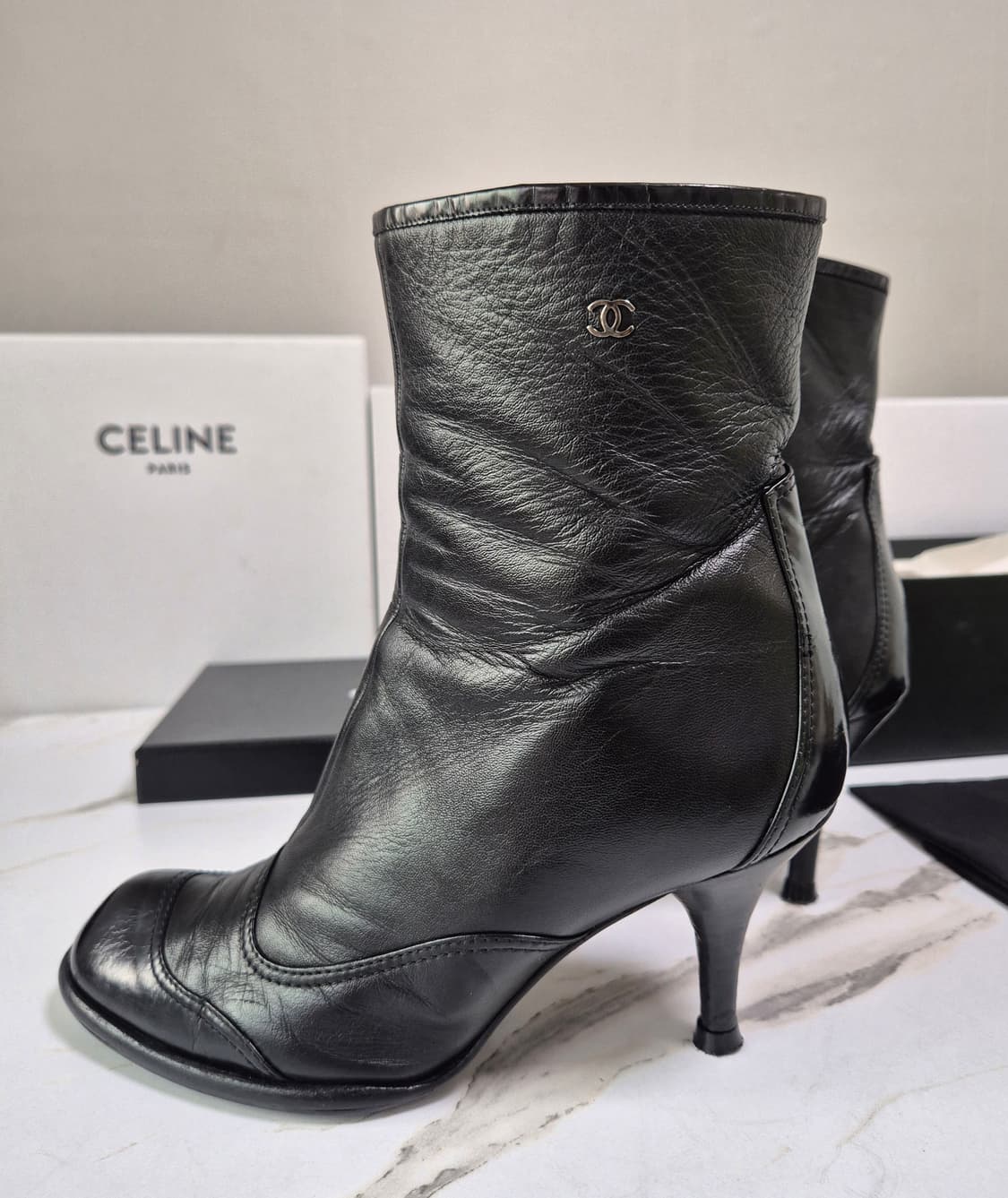 (정품) 샤넬 CC 로고 여성 앵클부츠 38 상품이미지7