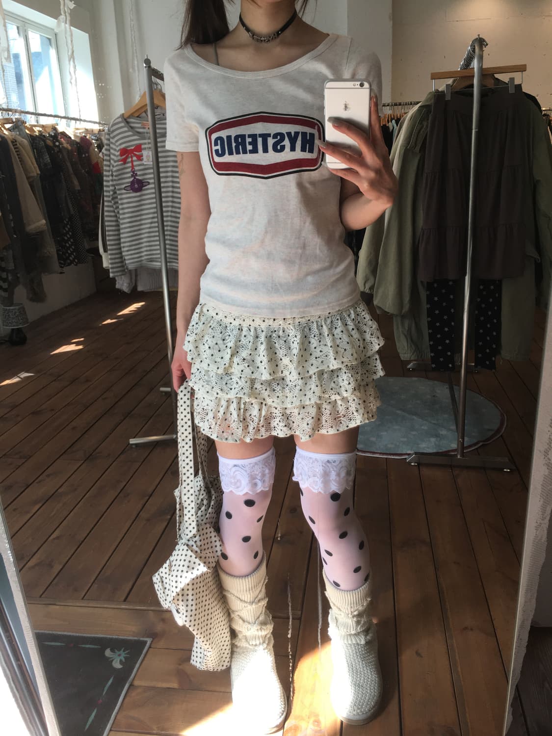 히스테릭글래머 레터링 솜사탕 글리터  반팔 상품이미지1