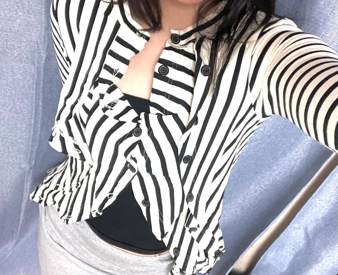 Gomme(고무) 스트라이프 가디건 상품이미지1