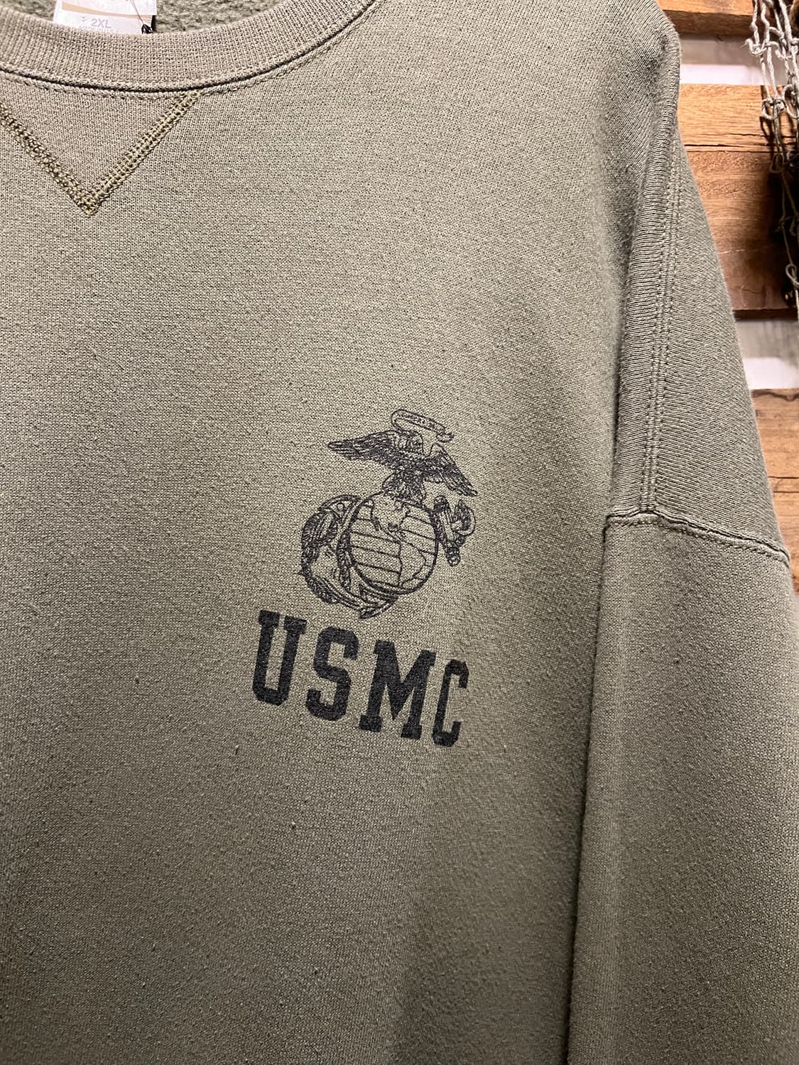 [2XL]오리지널 USMC 미 해병대 USA Made 올리브그린 스웻셔츠 상품이미지3