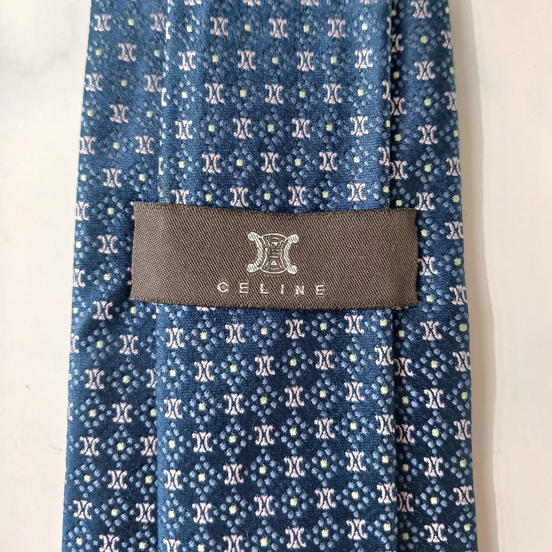셀린느 실크 네이비 트리오페 패턴 넥타이 8.8cm A+~A등급 E712 상품이미지7