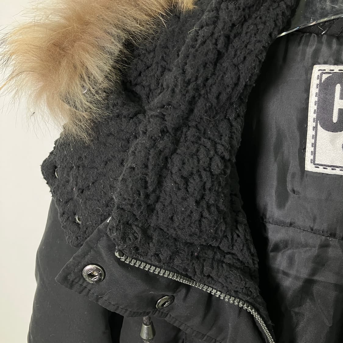 JPN VTG 빈티지 블랙 퍼 후드 롱 야상 점퍼 M 상품이미지10