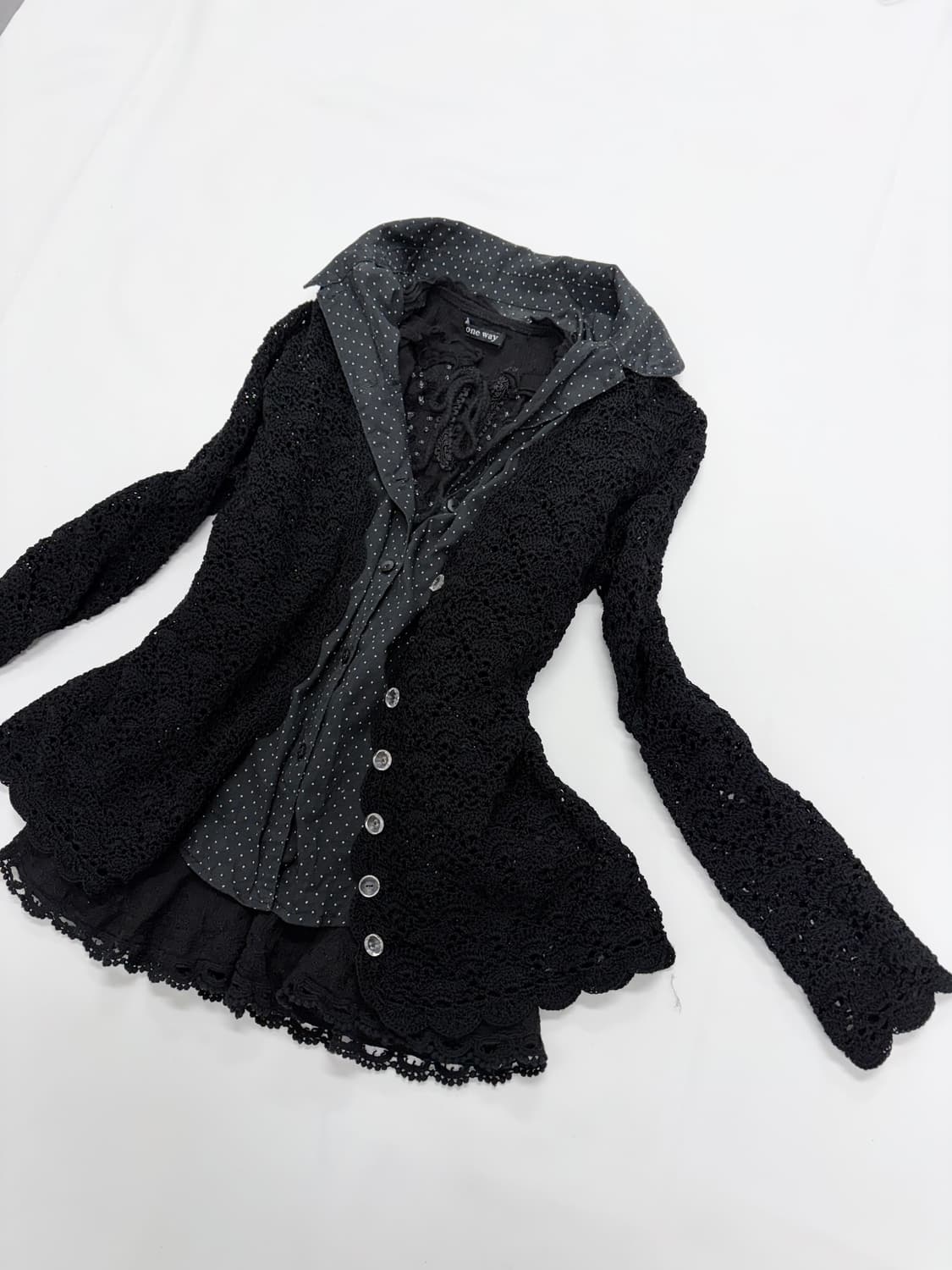 공겜여주 큐트 데일리고스 상의 도트 3피스 세트 상품이미지3