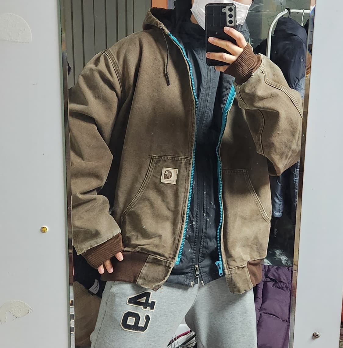 칼하트 j130 구버전 브라운 워크 엑티브 자켓 상품이미지2