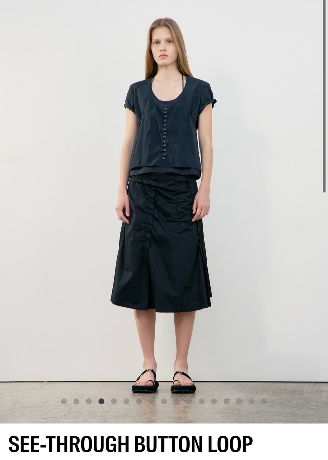 SEE-THROUGH BUTTON LOOP TOP 시스루 탑 블라우스 상품이미지2