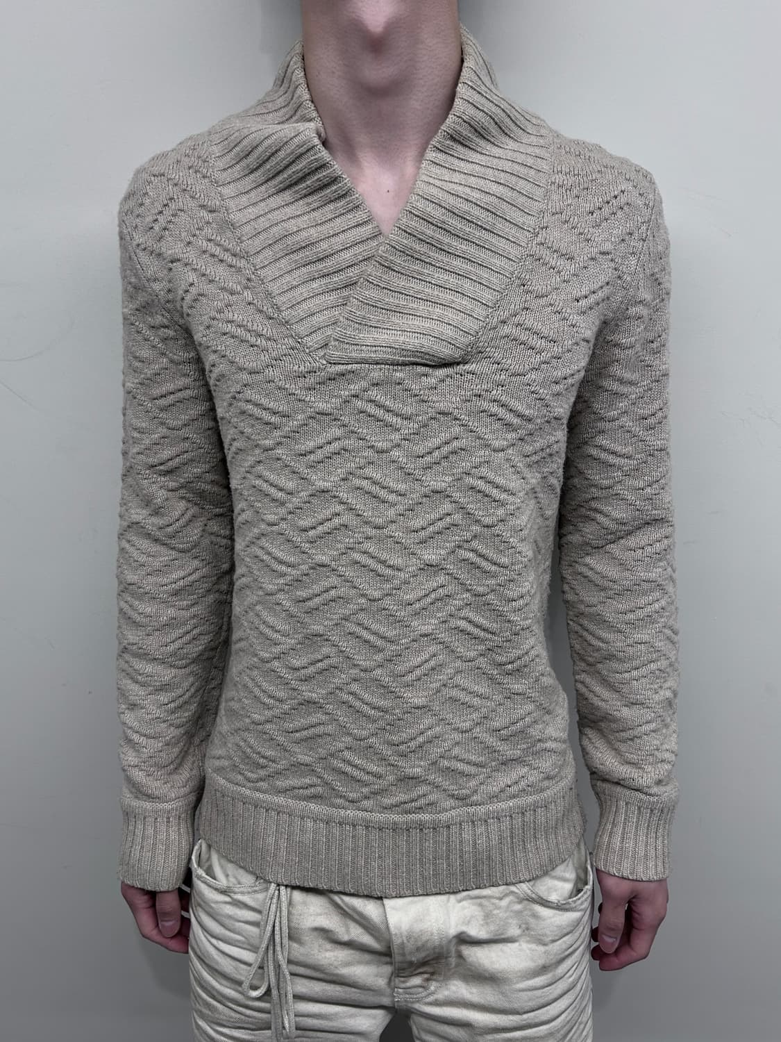 아르마니 숄 카라 울 블랜드 니트 상품이미지2