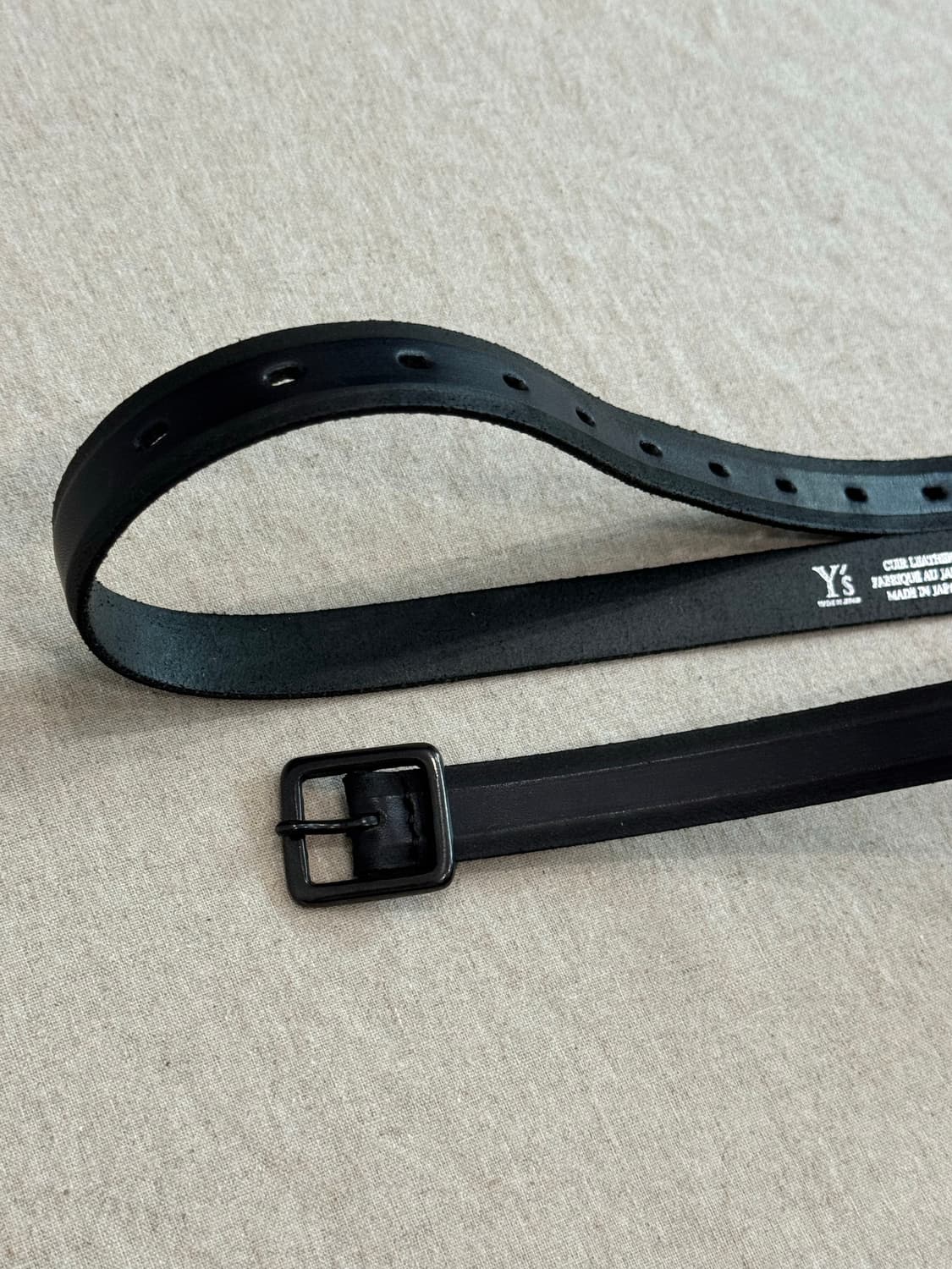 요지야마모토 블랙 버클 레더 벨트 상품이미지3
