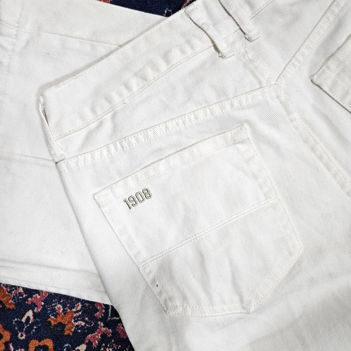 컨버스(Converse) 세미와이드 화이트 데님팬츠 27size 상품이미지3