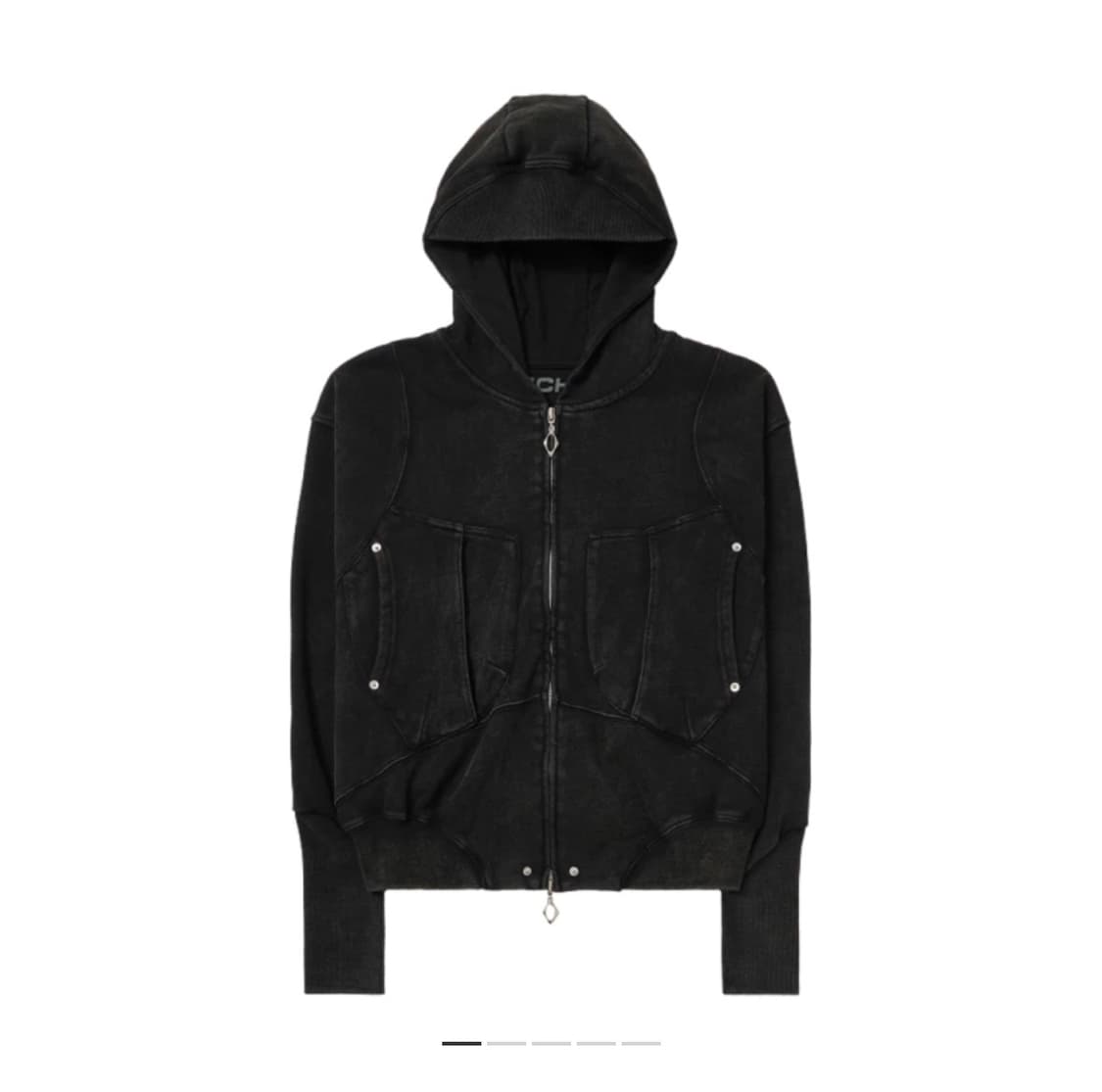 미스치프 워시드 빅포켓 후드 M 블랙 상품이미지4