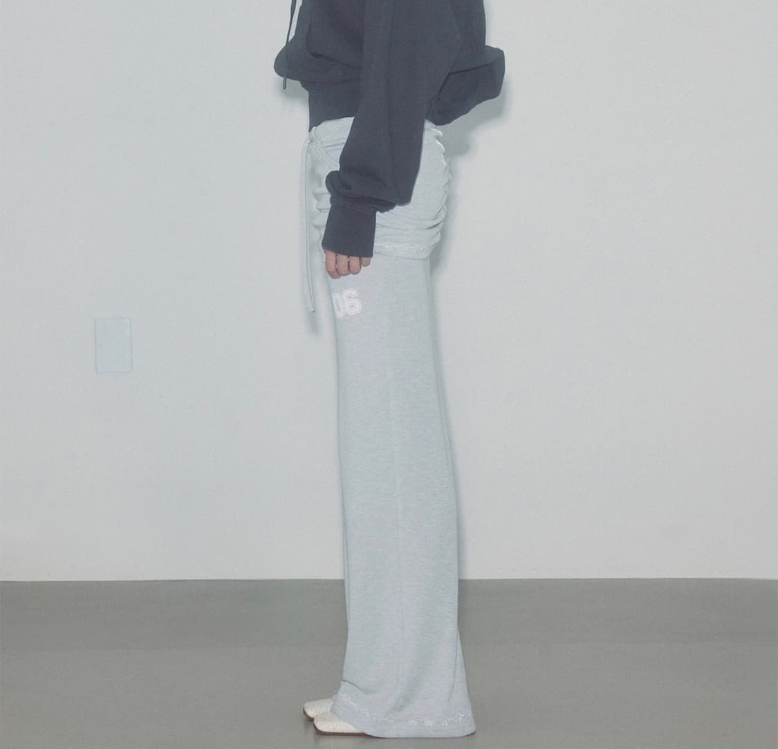 스컬프터 셔링 레이어드 맥시 스커트 그레이 상품이미지3