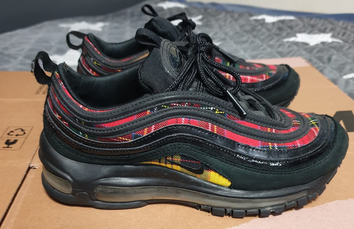 나이키 에어맥스97 타탄 체크 검빨노 스니커즈 (230) 상품이미지2