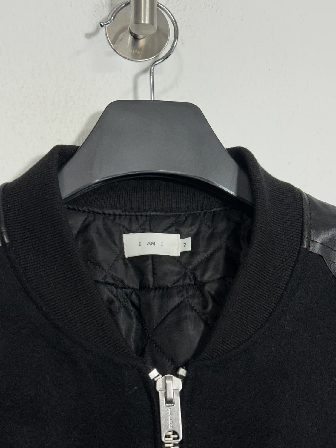 iami 아이엠아이 울 카우레더 자켓 2사이즈 바시티자켓 상품이미지2