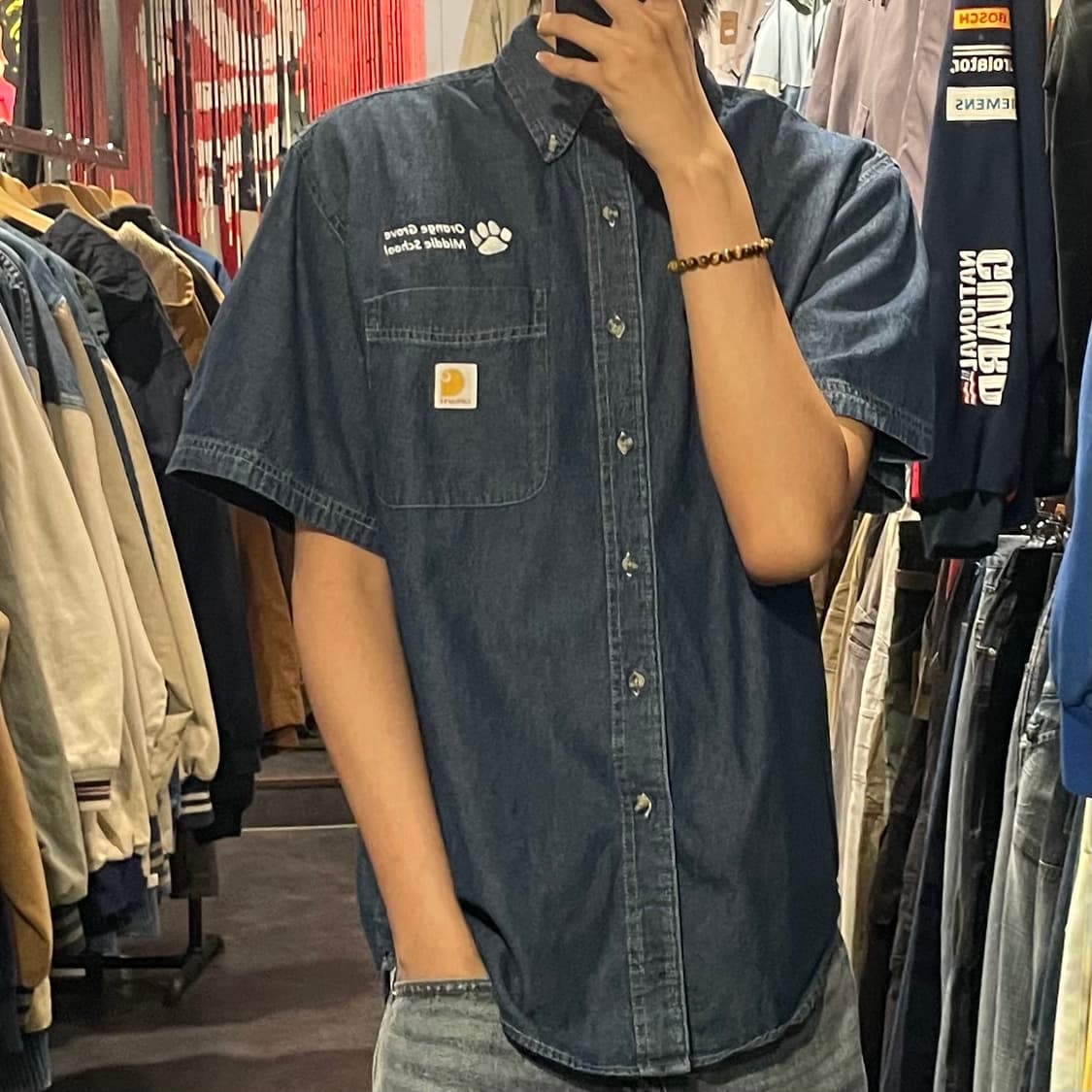 [IM] carhartt 칼하트 진청 데님 반팔셔츠 상품이미지4