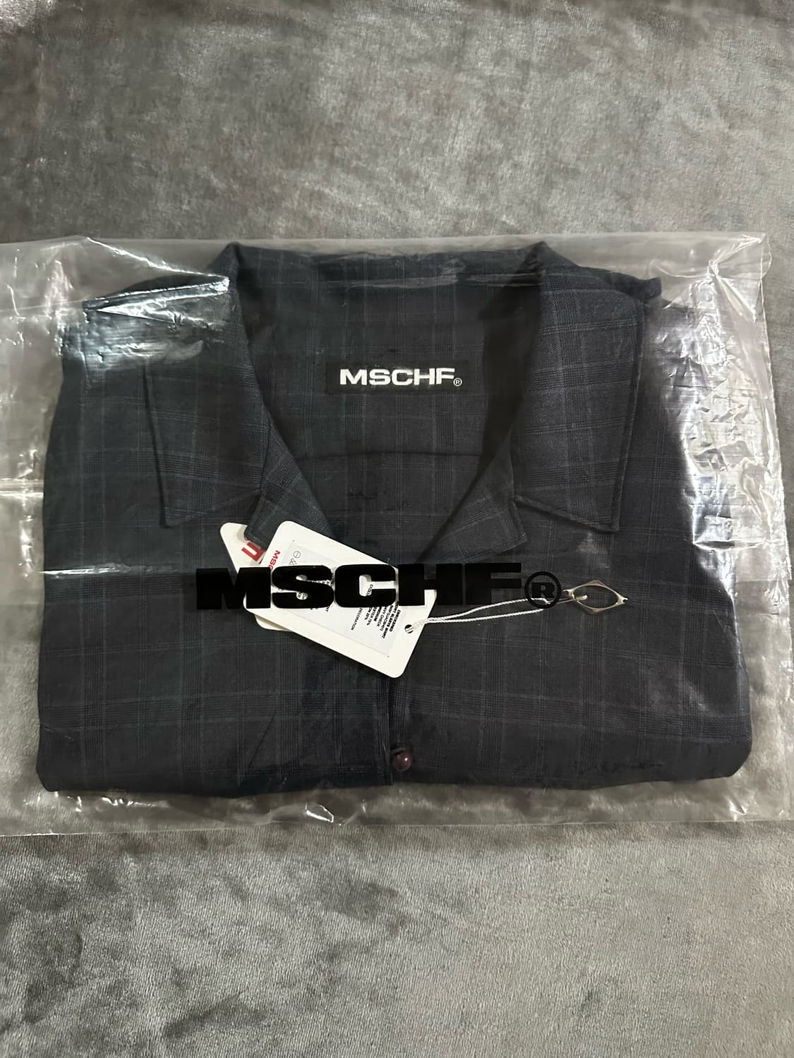 미스치프 체커드 숏슬리브 셔츠 M 네이비 상품이미지5