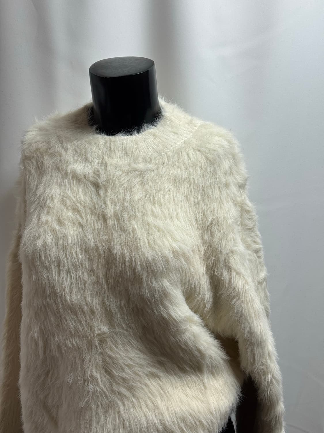 vintage 화이트 퍼 니트 상품이미지2