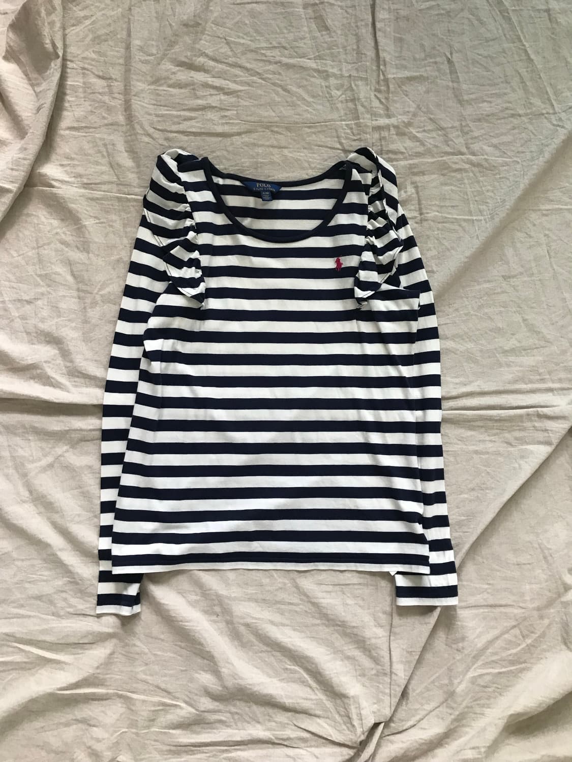 폴로 랄프로렌 포니로고 스트라이프 프릴 긴팔 롱슬리브티 상품이미지4