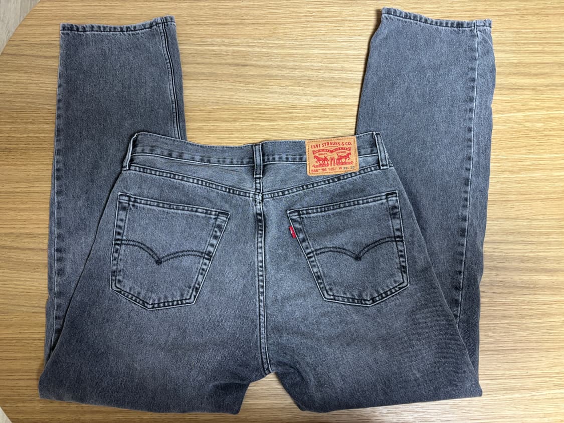 555 32x32 리바이스 릴렉스 스트레이트 그레이 진 상품이미지4